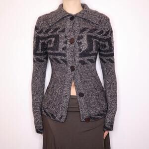 Y2K THEORY Wool Blend Gray Cardigan (M) 